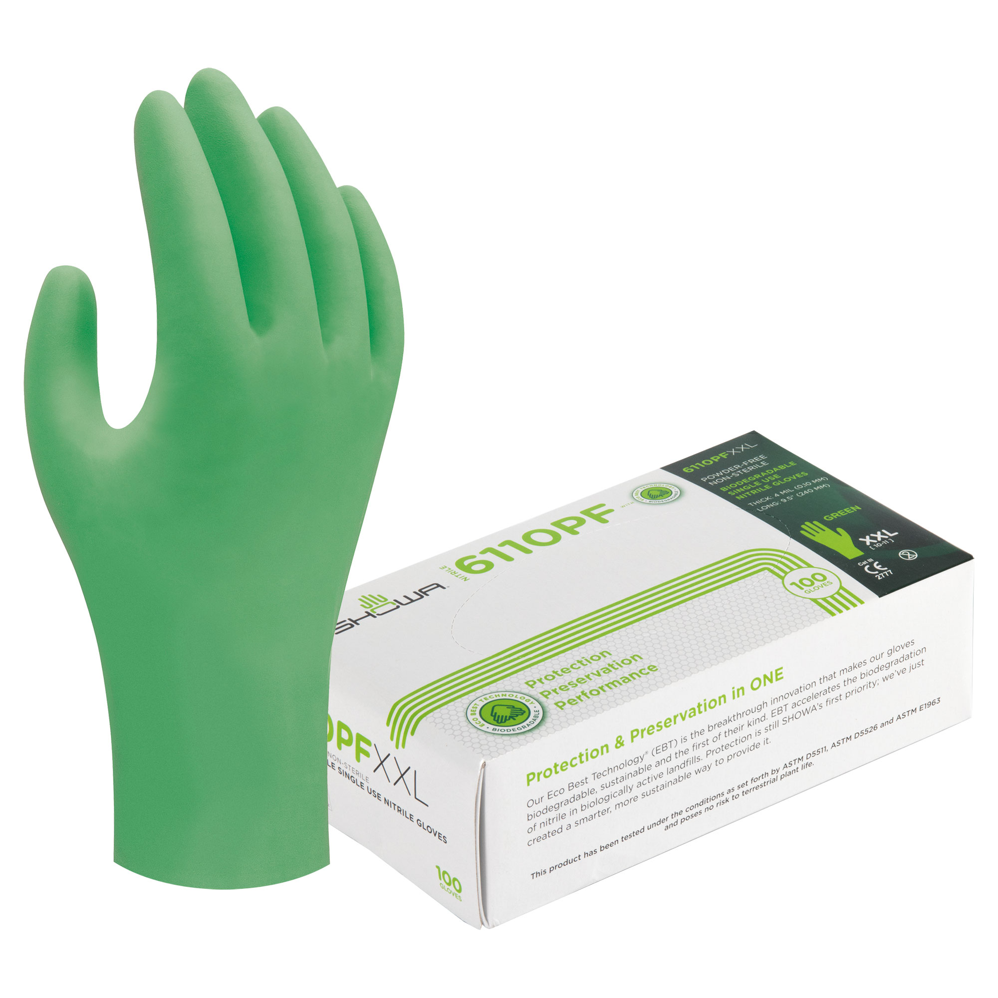 Gants en nitrile SHOWA 6110PF EBT