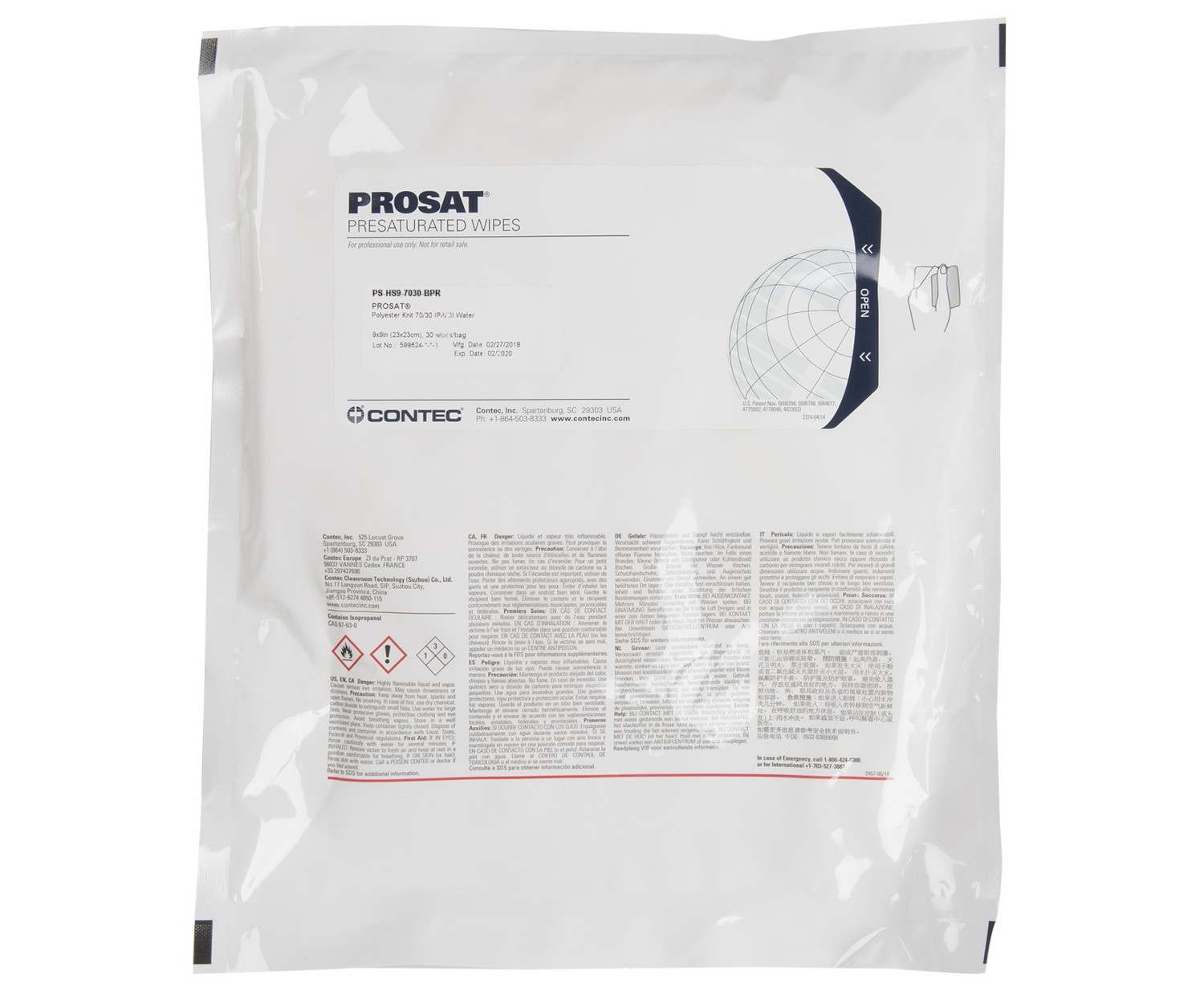 Lingette pour salle blanche PROSAT PS-HS9-7030-BPR